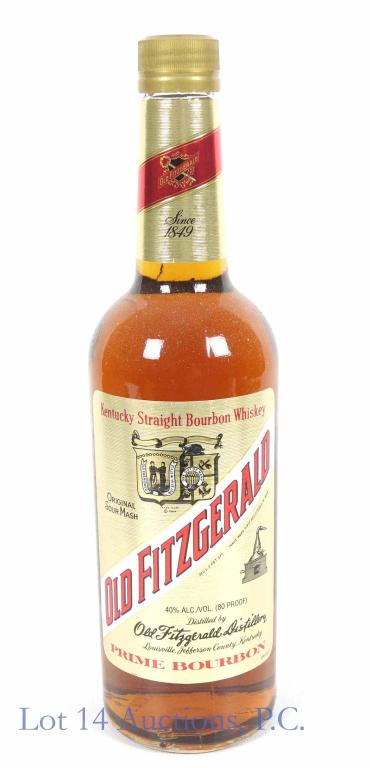 2017? Old Fitzgerald Prime Bourbon: *** IF YOU MAY NEED SHIPPING, PLEASE CALL US BEFORE BIDDING ON BOTTLES! 847-625-0555. *** Old Fitzgerald Kentucky straight bourbon prime whiskey. 80 proof. 750 ml. Full & sealed. Per consigner, 2017.