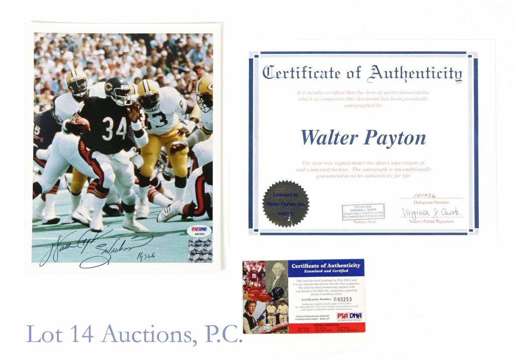 Walter Payton Signed Photo - PSA + Family (1 of 5)