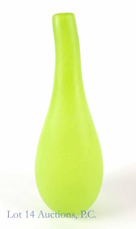 Kosta Boda Signed Sahlin Green Vase (1 of 5)