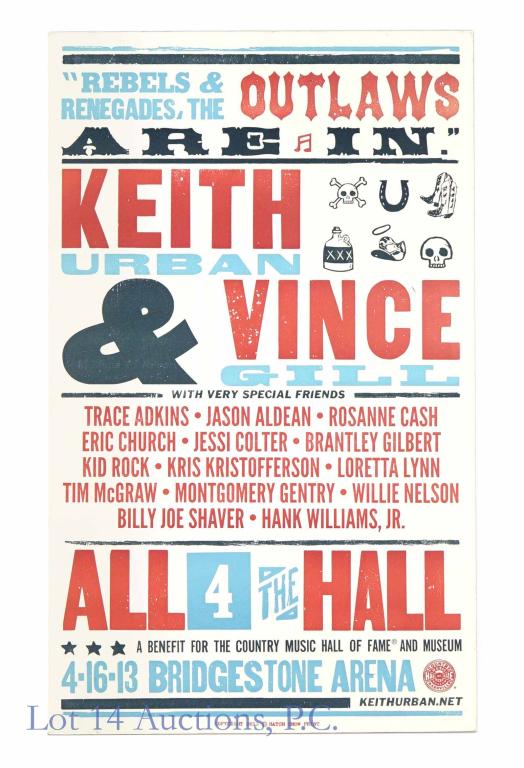 Hatch Show Print "All for the Hall" Poster Oct 13, 2022 Lot 14