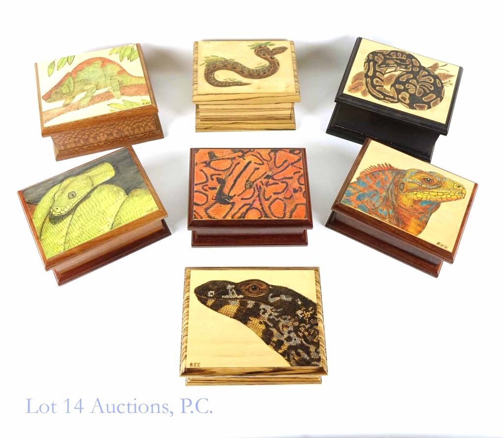 Dawn W. Wasson Wooden Painted Trinket Boxes (7) (1 of 10)