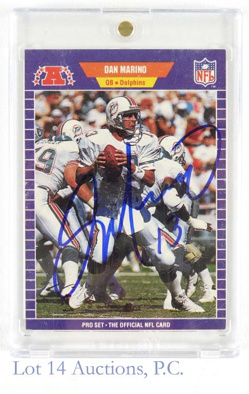 Signed 1989 Pro Set Dan Marino NFL Football Card (1 of 3)