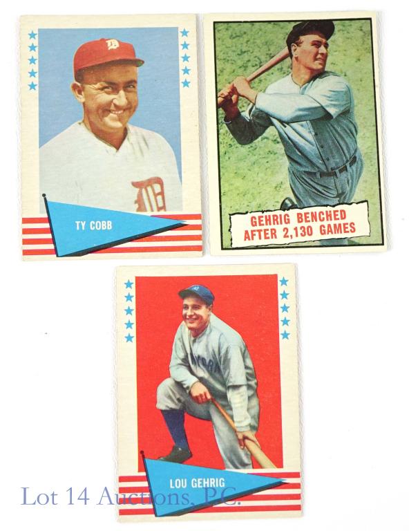 1961 Topps / Fleer Lou Gehrig & Ty Cobb Cards (3) (1 of 6)