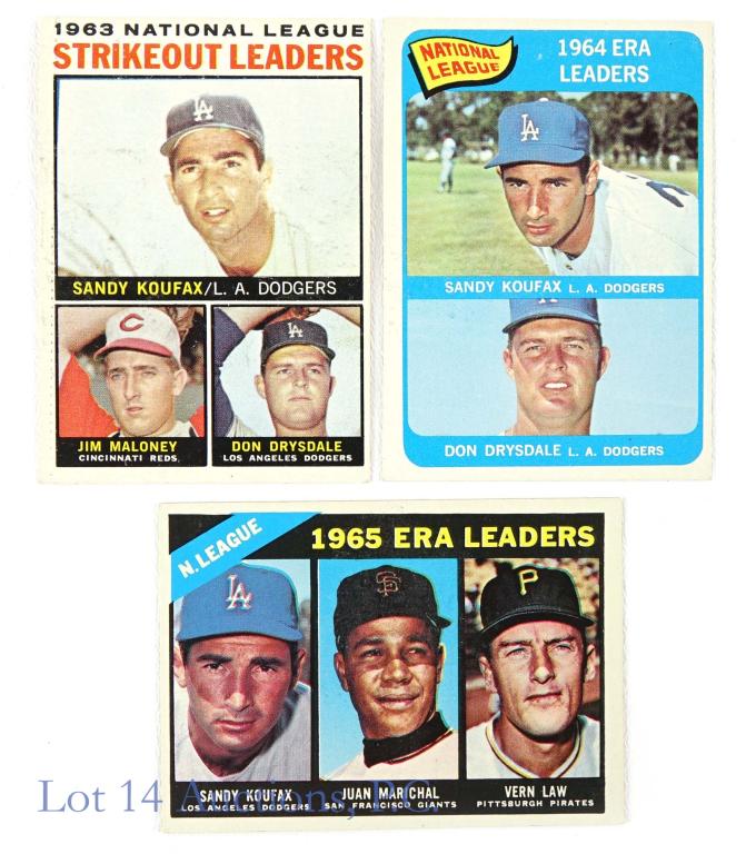 1964-1966 Topps Sandy Koufax Baseball Cards (3) (1 of 6)