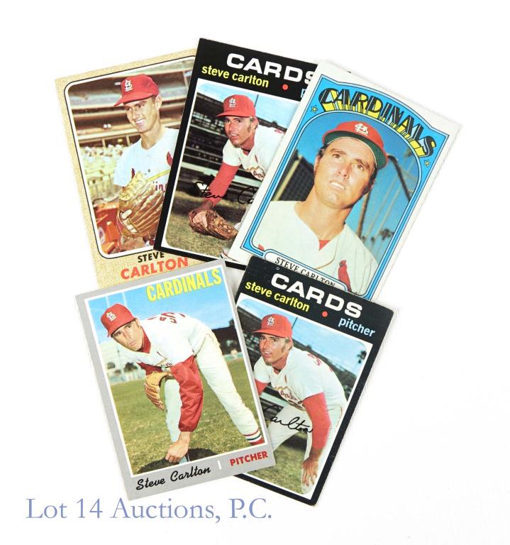 1968-1972 Topps Steve Carlton Baseball Cards (5) (1 of 4)