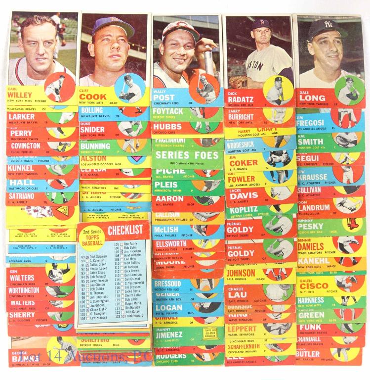 1963 Topps Baseball Cards - Snider, Robinson (124) (1 of 8)