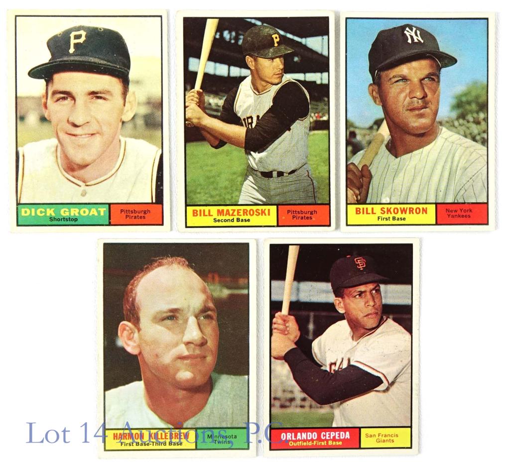 1961 Topps Baseball Cards (Hall Of Famers) (5) (1 of 5)