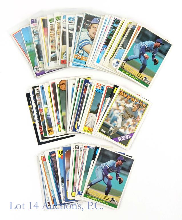 1973-1987 Topps Robin Yount George Brett Cards (1 of 5)