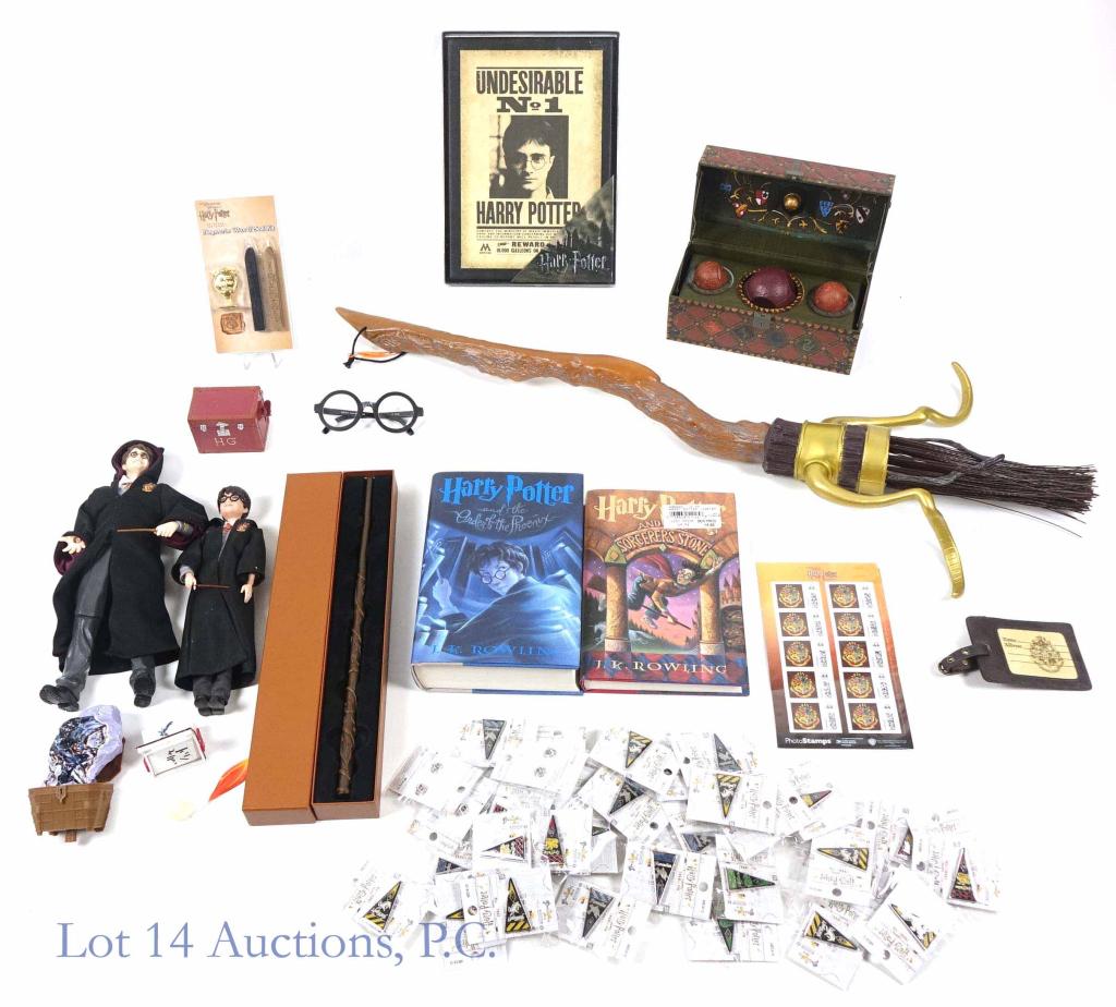 Harry Potter Collection: Hermoine Granger wand from Universal Studio's The Wizarding World of Harry Potter (comes in original box). ***** Mattel battery operated Harry Potter magical action figure. Packaging is missing, but a