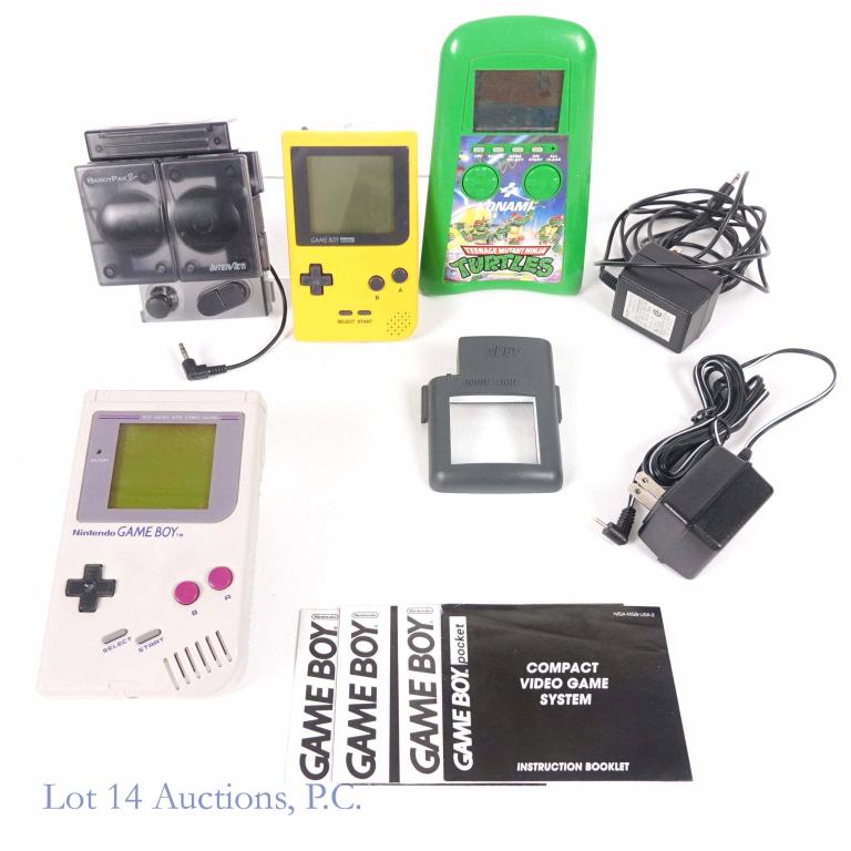 Game Boy / Game Boy Pocket / TMNT Game Consoles: Nintendo Game Boy / Nintendo Game Boy Pocket / Konami Teenage Mutant Ninja Turtles Handheld Game Consoles. These systems are untested in house. Includes the original Nintendo Game Boy (1989), Nintendo