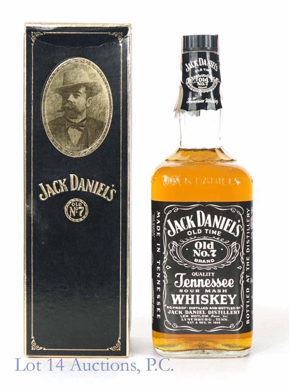 Jack Daniels 90 Proof Tennessee Whiskey: **IF YOU NEED SHIPPING ON BOTTLES OR DECANTERS PLEASE CALL US BEFORE BIDDING! 847-625-0555!** Jack Daniel's Old No. 7 Tennessee sour mash whiskey. 90 proof. 750 ml (25.4 fl. oz.). Full & sealed (cello