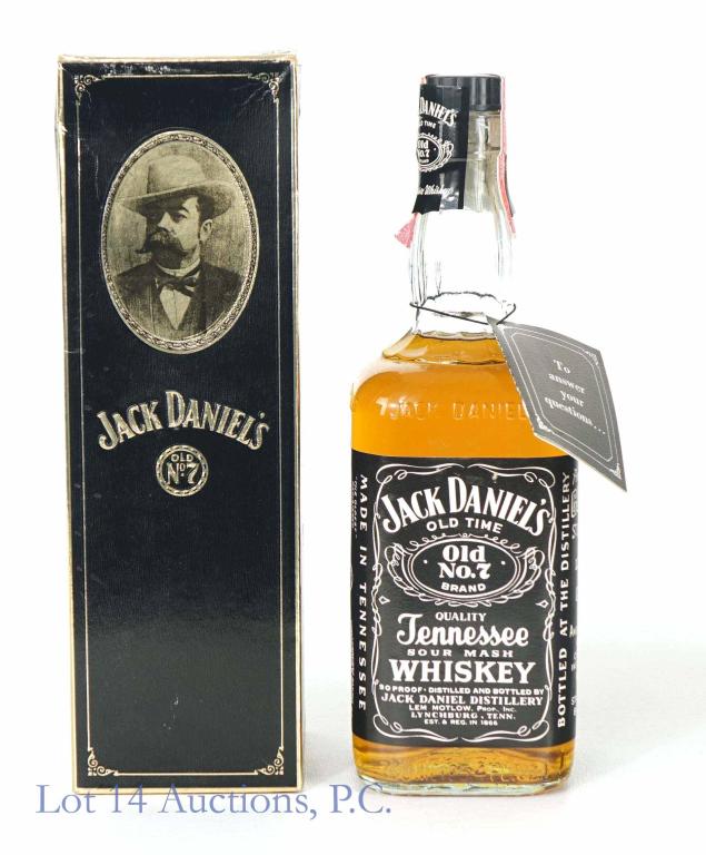 Jack Daniels 90 Proof Tennessee Whiskey: **IF YOU NEED SHIPPING ON BOTTLES OR DECANTERS PLEASE CALL US BEFORE BIDDING! 847-625-0555!** Jack Daniel's Old No. 7 Tennessee sour mash whiskey. 90 proof. 750 ml (25.4 fl. oz.). Full & sealed (cello