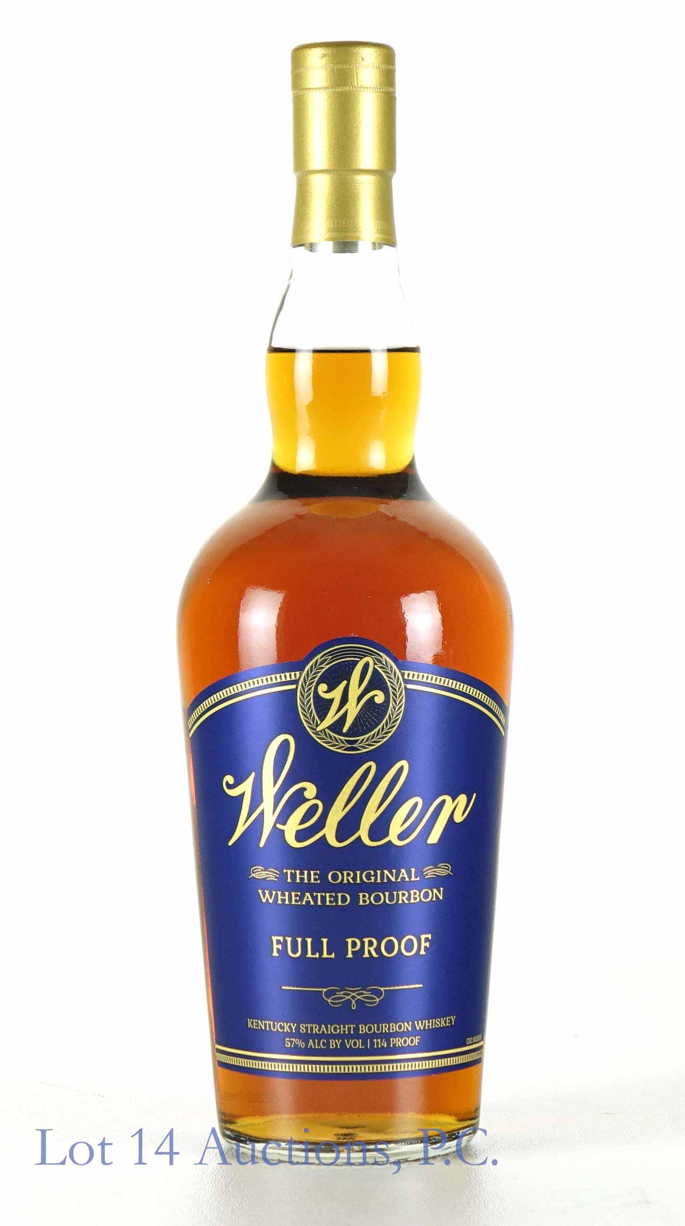 Weller Full Proof Bourbon: **IF YOU NEED SHIPPING ON BOTTLES OR DECANTERS PLEASE CALL US BEFORE BIDDING! 847-625-0555!** 114 proof. 750 ml. Full and sealed.