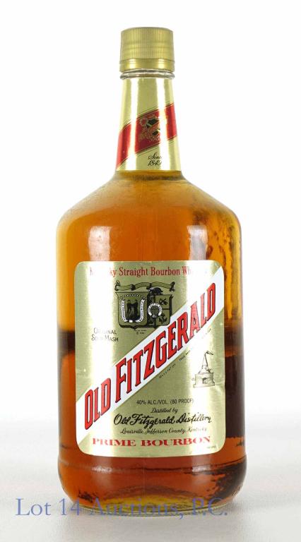 Old Fitzgerald 1.75L Handle Jug Bourbon Whiskey: **IF YOU NEED SHIPPING ON BOTTLES OR DECANTERS PLEASE CALL US BEFORE BIDDING! 847-625-0555!** 80 proof, 1.75L.