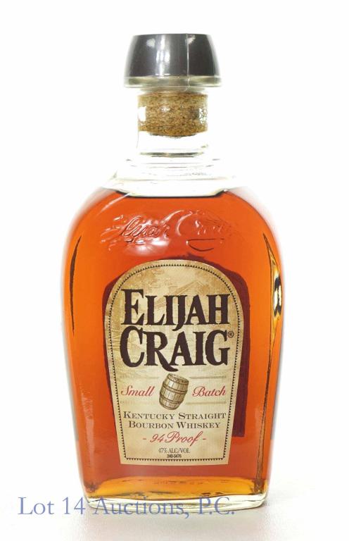 Elijah Craig Small Batch Whiskey: **IF YOU NEED SHIPPING ON BOTTLES OR DECANTERS PLEASE CALL US BEFORE BIDDING! 847-625-0555!** Elijah Craig Small Batch Kentucky straight bourbon whiskey. 94 proof. 750 ml. Full and sealed.
