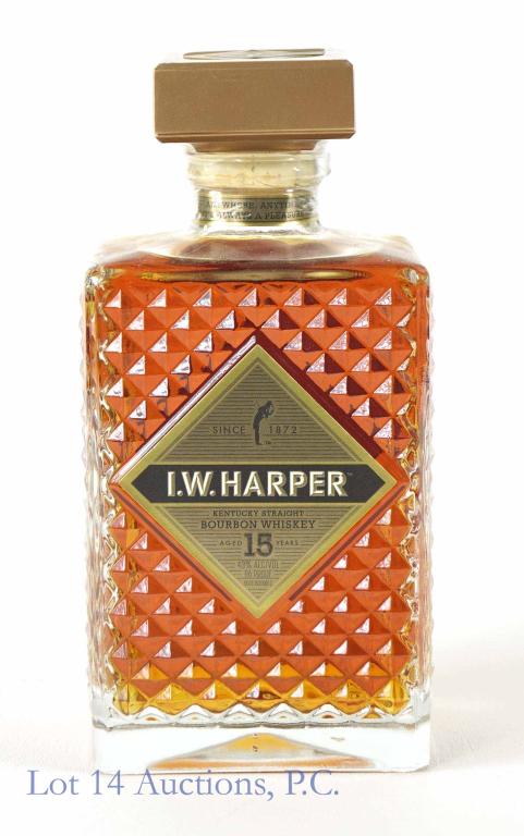 2022 I. W. Harper 15 Year Bourbon: 15 Years old I. W. Harper Bourbon Whiskey. 86 proof, 750ml.