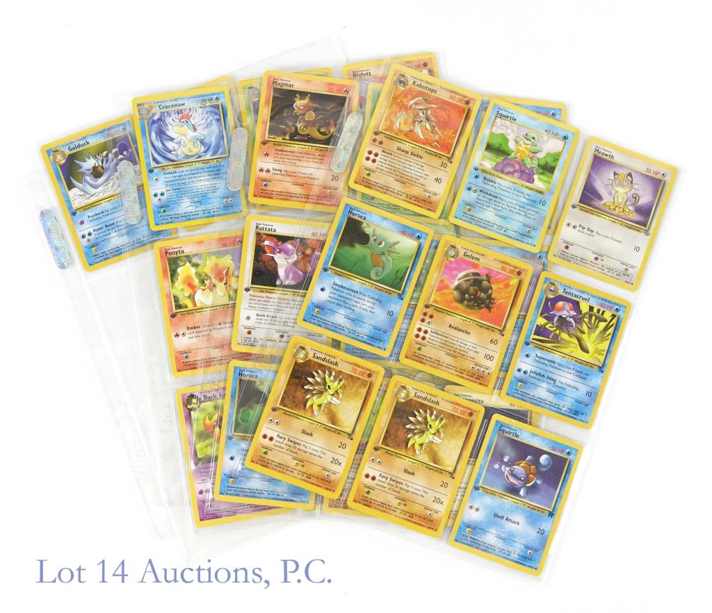 Pokemon Cards Base Set / Fossil (1st Edition) (29): Pokemon Cards Base Set / Fossil (1st Edition / Shadowless) (29 Total). Features Kabutops (Fossil) (1st Edition) (24/62), Squirtle (Base Set) (1st Edition / Shadowless) (63/102), Golem (Fossil) (1st Ed