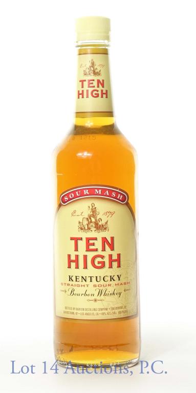 Ten High Kentucky Bourbon: *** IF YOU MAY NEED SHIPPING, PLEASE CALL US BEFORE BIDDING ON BOTTLES! 847-625-0555. *** 2011/2012, 80 proof, 750 ml., full and sealed.