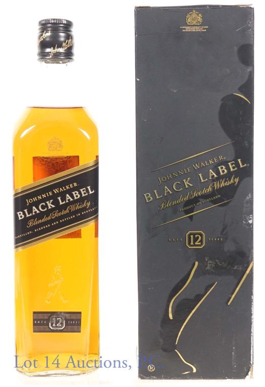 Johnnie Walker Black Label 12 Year in Box: *** IF YOU MAY NEED SHIPPING, PLEASE CALL US BEFORE BIDDING ON BOTTLES! 847-625-0555. *** Johnnie Walker Blended Scotch Whisky - Black Label, aged 12 years. 80 proof. 750 ml. Full and sealed, in origi