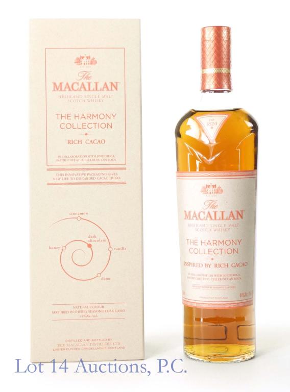Mcallan Harmony Collection Rich Cacao: *** IF YOU MAY NEED SHIPPING, PLEASE CALL US BEFORE BIDDING ON BOTTLES! 847-625-0555. *** 44 ABV, 750 ml., comes with box. Full and sealed.