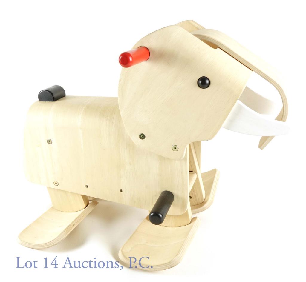 PlanToys Wooden Walking Elephant Ride Toy ***: *** NOTE: This toy is already assembled. Lot 14 Auctions will ship this item from our shop, but the dimensions of this item will make shipping more expensive. *** PlanToys wooden walking elephant ride