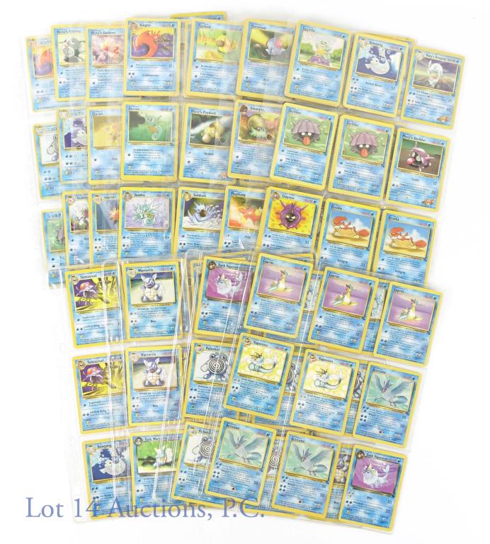 Pokemon Cards (Fossil / Jungle / Rocket) (125+): 1990's Vintage Pokemon Cards (Fossil / Jungle / Rocket / Base Set) (125+ Total). This binder is loaded with rare cards many of which are duplicates. Features (3) Lapras (25/62), (2) Vaporeon (28/64),