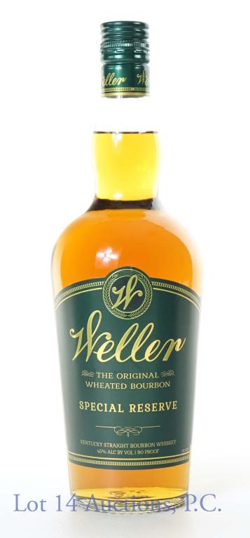 Weller Special Reserve Wheated Bourbon: **IF YOU NEED SHIPPING ON BOTTLES OR DECANTERS PLEASE CALL US BEFORE BIDDING! 847-625-0555!** Weller Special Reserve wheated Kentucky straight bourbon whiskey. 90 proof. 750 ml. Buffalo Trace Distille