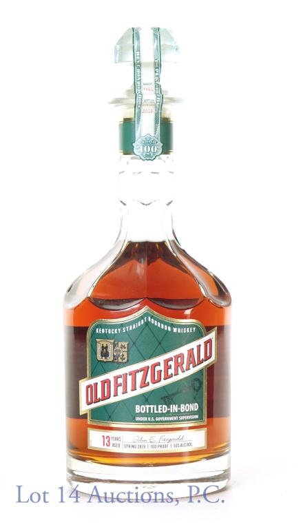 Old Fitzgerald BiB 13 Year Bourbon Whiskey: **IF YOU NEED SHIPPING ON BOTTLES OR DECANTERS PLEASE CALL US BEFORE BIDDING! 847-625-0555!** Old Fitzgerald bottled-in-bond 13 Year Kentucky straight bourbon whiskey. 50% abv, 100 proof, 750 ml. Spri