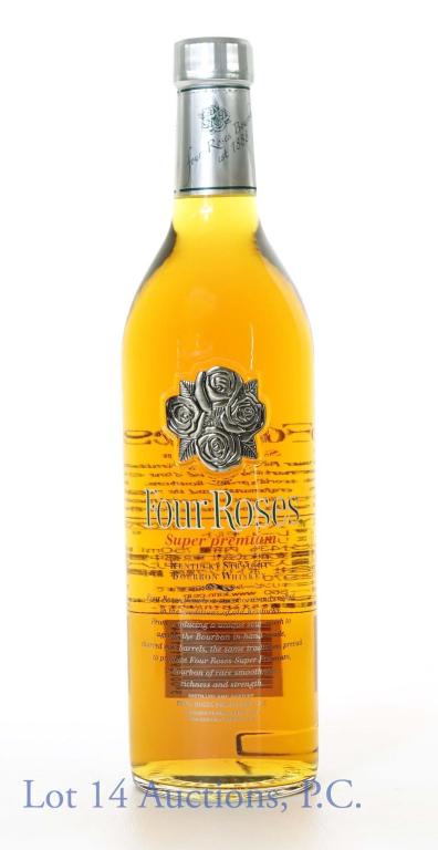 Four Roses Super Premium Bourbon (Japan Release): **IF YOU NEED SHIPPING ON BOTTLES OR DECANTERS PLEASE CALL US BEFORE BIDDING! 847-625-0555!** Four Roses Super Premium Kentucky straight bourbon whiskey. In original box - exclusively released in Japa