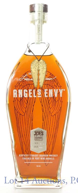 Angel's Envy Bourbon Whiskey Joe's Bourbon Society: **IF YOU NEED SHIPPING ON BOTTLES OR DECANTERS PLEASE CALL US BEFORE BIDDING! 847-625-0555!** Angel's Envy Kentucky straight bourbon whiskey finished in port wine barrels. Private selection by Joe's B