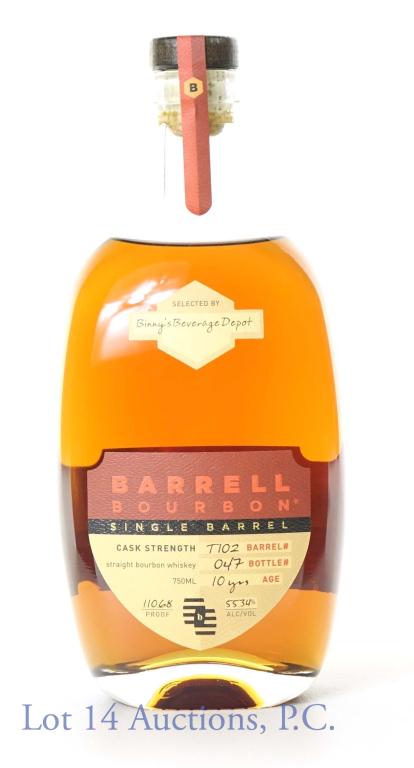 Barrell Bourbon 10 Yr Single Barrel (Binny's Pick): *** IF YOU MAY NEED SHIPPING, PLEASE CALL US BEFORE BIDDING ON BOTTLES! 847-625-0555. *** Barrell Bourbon single barrel cask strength bourbon whiskey. Selected by Binny's Beverage Depot. Aged 10 years