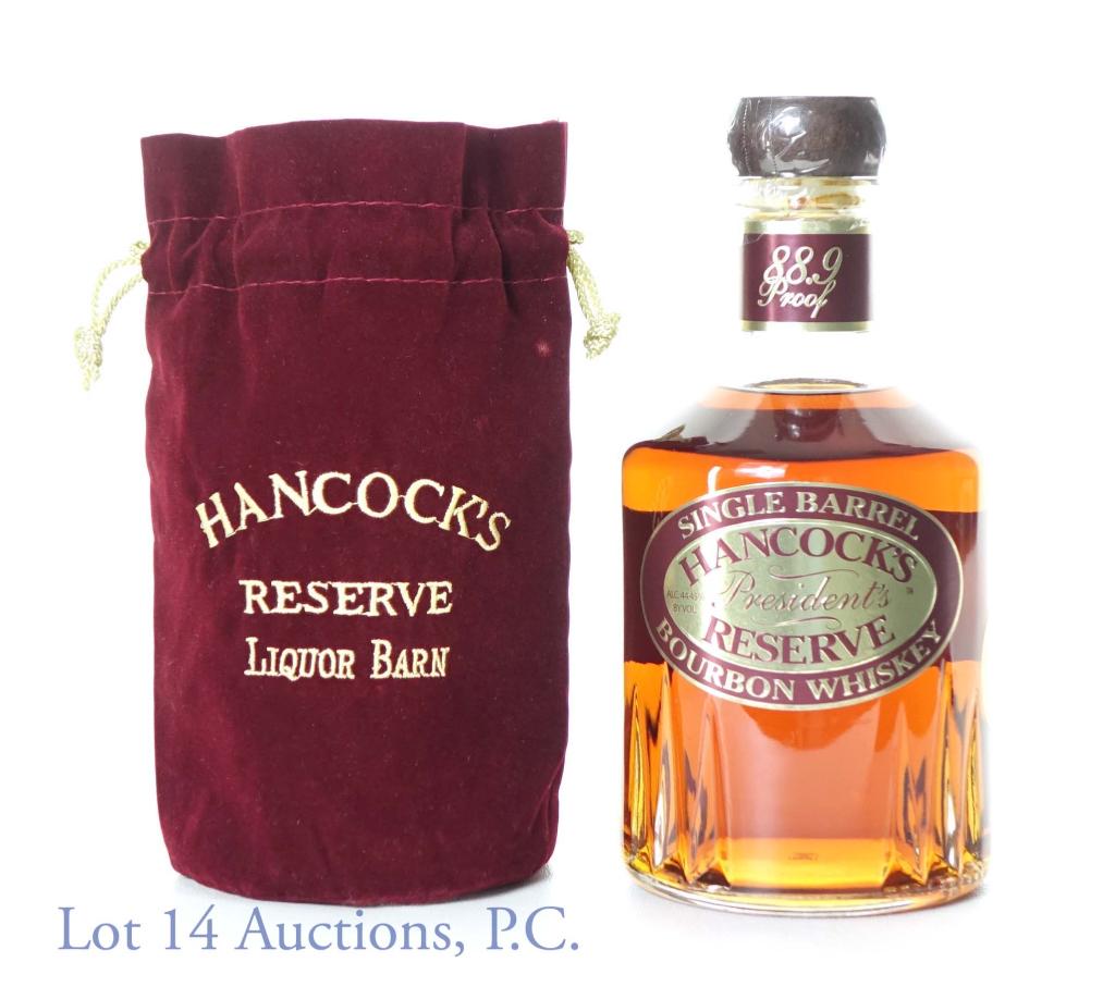 Hancocks Reserve Presidents Bourbon (Liquor Barn): *** IF YOU MAY NEED SHIPPING, PLEASE CALL US BEFORE BIDDING ON BOTTLES! 847-625-0555. *** 2021 Hancock's Reserve President's single barrel bourbon whiskey. 88.9 proof. 750 ml. Buffalo Trace Distillery