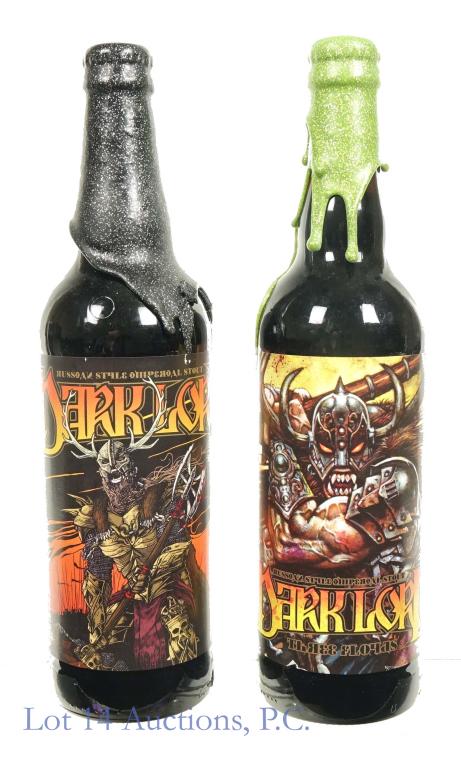 Dark Lord Russian Imperial Stouts (2): *** IF YOU MAY NEED SHIPPING, PLEASE CALL US BEFORE BIDDING ON BOTTLES! 847-625-0555. *** (2) Two Dark Loud Russian Imperial Stouts. 1 pint. 6. fl. oz. 15% abv. Black and green glitter wax.