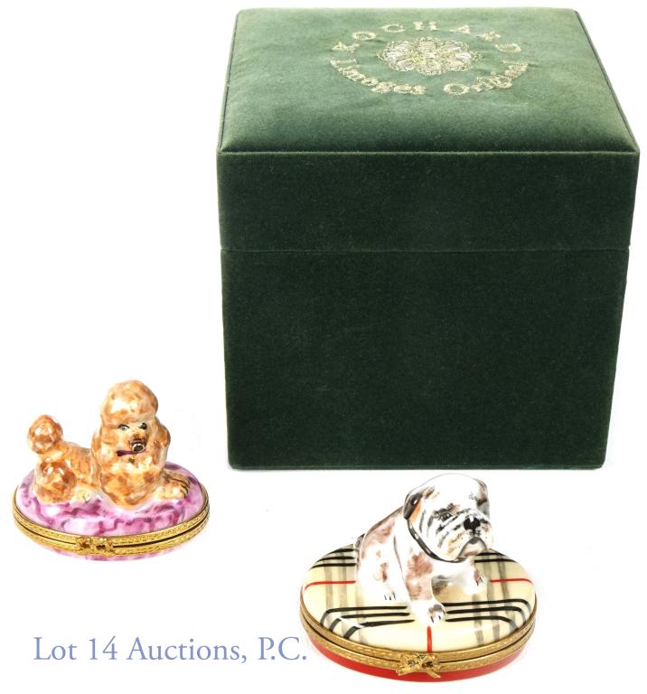 Limoges Porcelain Poodle & Rochard Bulldog Boxes Mar 30, 2023 Lot 14 Auctions in IL