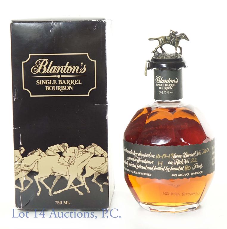 Blanton's Single Barrel Takara Black (Japan): **IF YOU NEED SHIPPING ON BOTTLES OR DECANTERS PLEASE CALL US BEFORE BIDDING! 847-625-0555!** Blanton's single barrel Kentucky straight bourbon whiskey. - Takara black. Dumped 10-19-19 from barrel No.