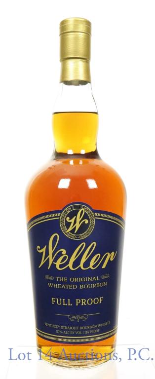 Weller Full Proof Bourbon: **IF YOU MAY NEED SHIPPING, PLEASE CALL US BEFORE BIDDING ON BOTTLES! 847-625-0555.** Weller Kentucky straight bourbon whiskey. Full Proof. 114 proof. 750 ml.