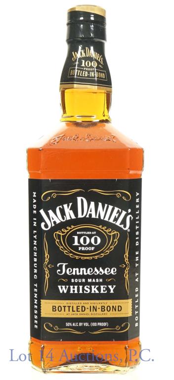 Jack Daniel's Bonded Liter Sour Mash Whiskey: Jack Daniel's Bottled-in-Bond Tennessee Sour Mash Whiskey. 100 proof, 1 liter. Code by UPC: 10047598FD.