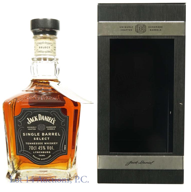 2021 Jack Daniels Sgl. Brl. Select Whiskey, France: 2021 Jack Daniel's single barrel select Tennessee whiskey. 45% ABV. 70 cl (700 ml). Barrel No. 21-03330. Rick: L-14. Bottled 4.15.21. Comes in original metal display box. Neck tag present.