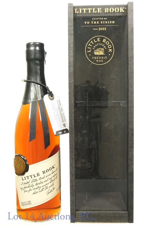2022 Little Book Whiskey (Ch. 6 To The Finish): 2022 Little Book blended straight whiskeys - Chapter 06: To the Finish. 117.4 proof. 750 ml. Recipe 063. Etch: L2164CLA 510431521. Neck tag present. Comes in wood and plexi presentation box.