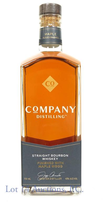 Company Distilling Bourbon Whiskey Maple Finish: Company Distilling straight bourbon whiskey finished with maple wood. 750ml, 90 proof. Minimum 3 years old.