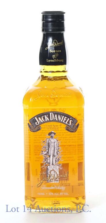 Jack Daniel's Whiskey (Signed Scenes Fr Lynchburg): 2003 Jack Daniel's Old No.7 brand Tennessee whiskey. 86 proof. 750 ml. Scenes from Lynchburg Bottle #1. One side of the bottle is signed in gold sharpie "Frank Bobo mast. dist #5 2009". The other side