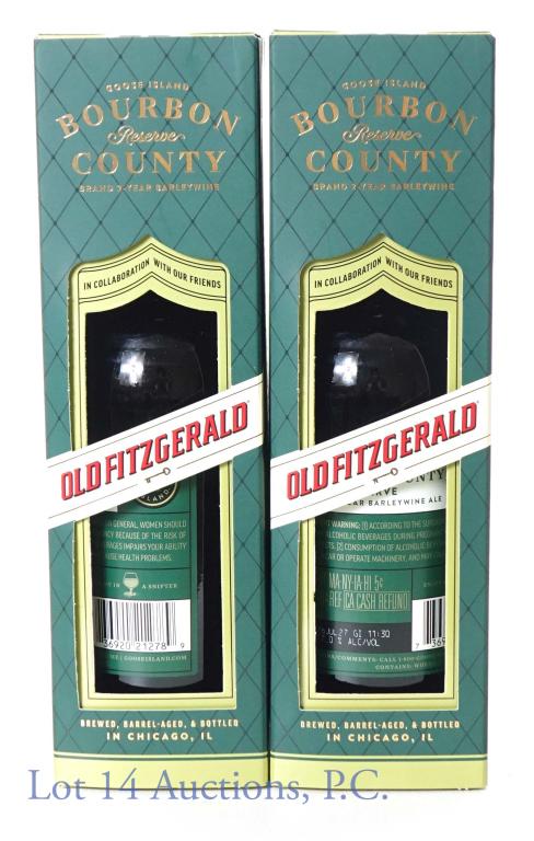 2022 Goose Island Old Fitz Aged Barleywine Ale (2): (2) bottles of 2022 Goose Island Bourbon County Reserve barleywine ale. Aged 2 years in barrels from varying releases of the bottled-in-bond Old Fitzgerald 14, 16, and 17-year decanter series. Will ag