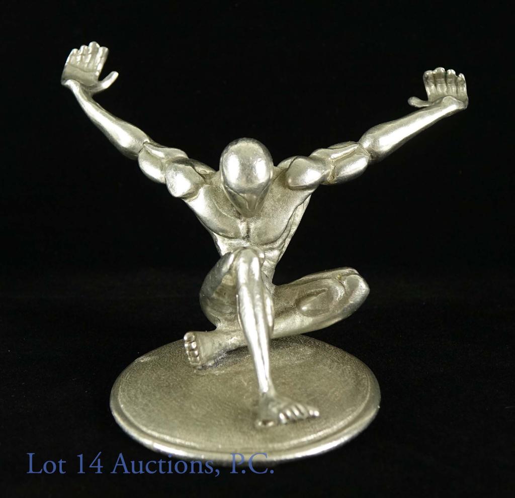 Jac Zagoory Designs Atlas Pen Holder: Pewter pen holder by Jac Zagoory Designs NYC. Minor flaws in casting.