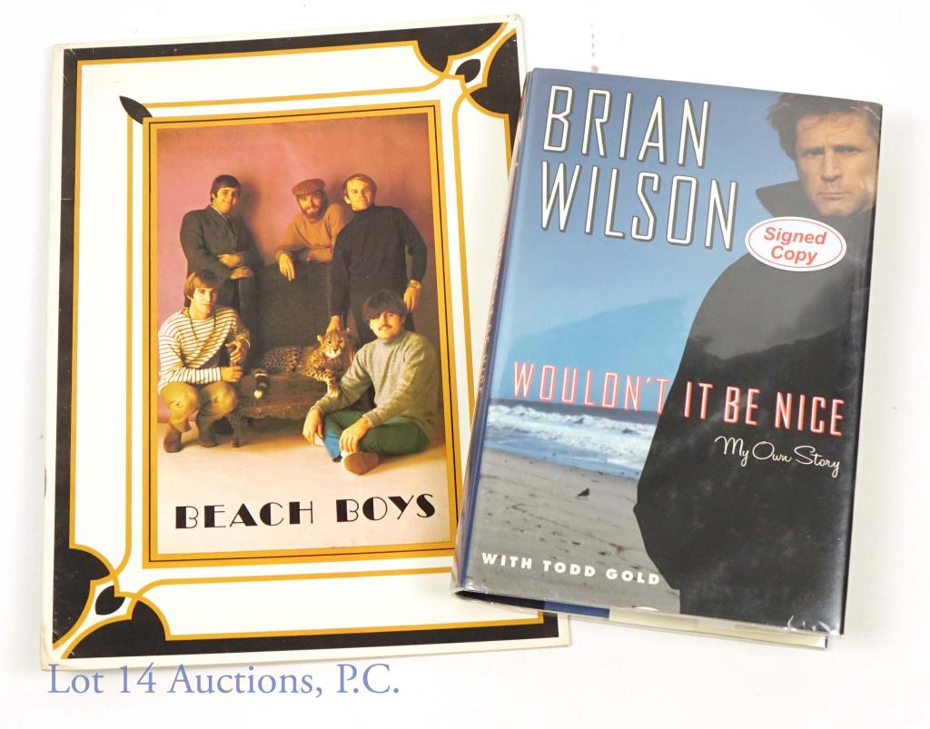Brian Wilson Signed Book & Beach Boy Tour Book: Brian Wilson "Wouldn't it be nice: My Own Story" with Todd Gold hardcover signed book. First Edition, first printing. Published by Harper Collins and printed in 1991. Hardcover with dust jacket and pl