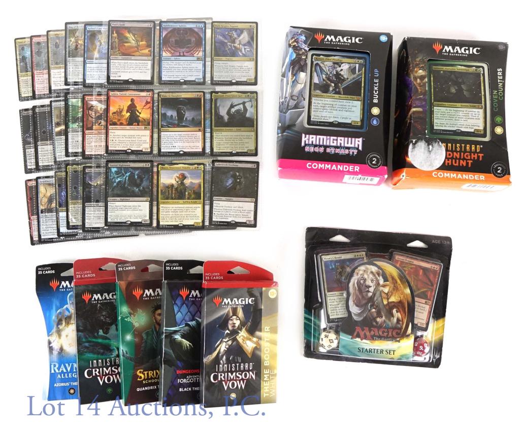 Magic The Gathering (MTG) Boosters, Decks & Cards: Magic The Gathering (MTG) Boosters, Decks & Cards (All Decks & Boosters Factory Sealed). Includes Innistrad Midnight Hunt Coven Counters Commander Deck (100 Card Deck - 15 New Cards), Kamigawa Neon Dy