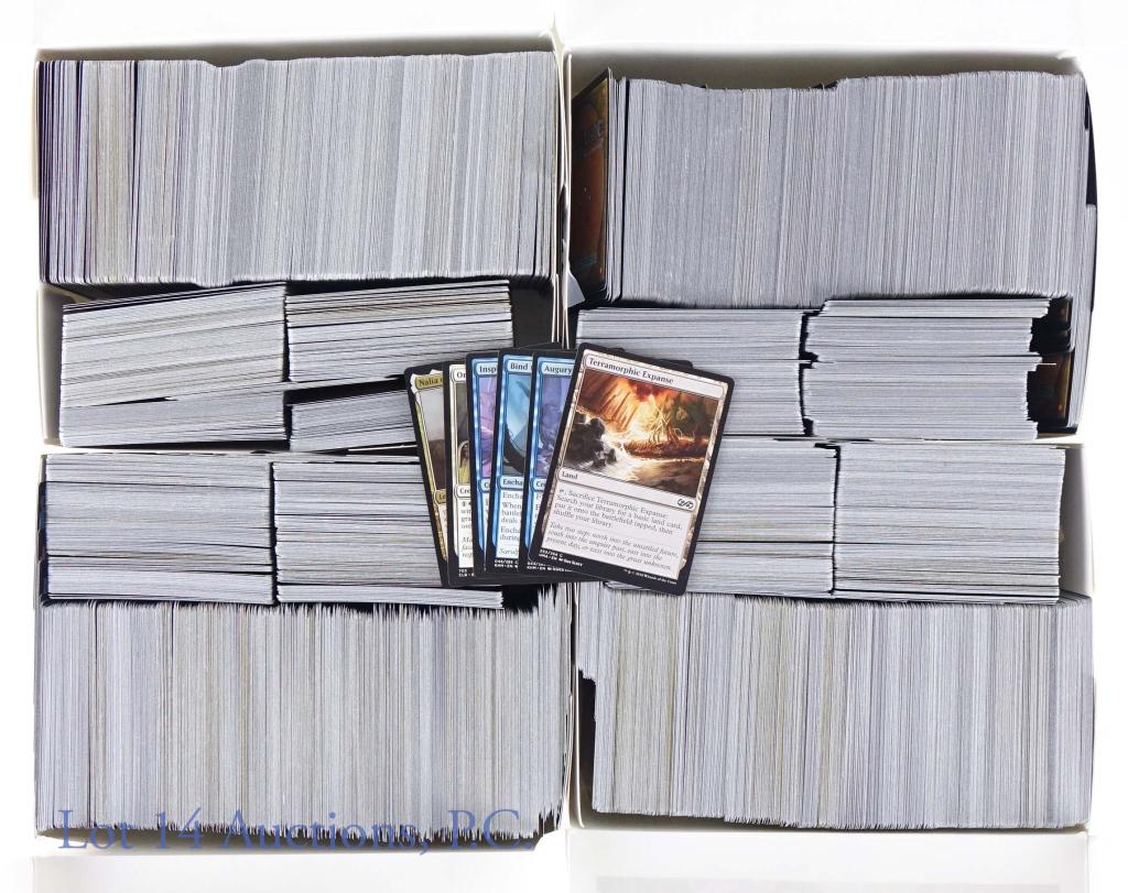 Magic The Gathering (MTG) Trading Cards (3000+): Magic The Gathering (MTG) Trading Cards (3000+ Cards Total). Includes a massive box full of cards likely in the (1000's). These cards are predominantly Common & Uncommon cards. There are also around (