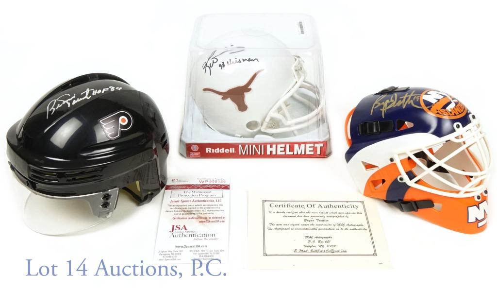 Trottier. Parent, Williams Signed Mini Helmets Auction