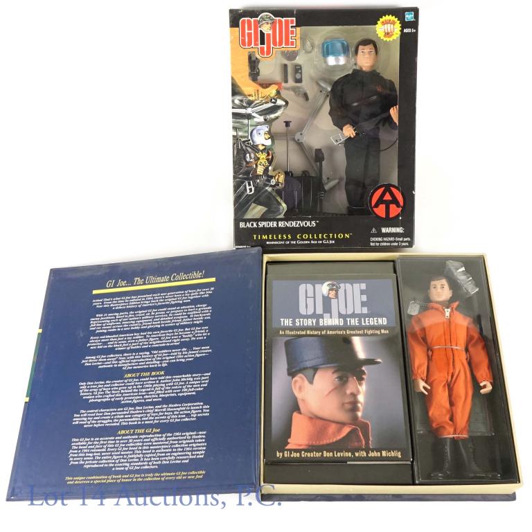 G I Joe Action Pilot & Black Spider Rendezvous (2): 1996 G I Joe Action Pilot Masterpiece Edition (Complete In Box) & 2002 Hasbro G I Joe Black Spider Rendezvous (Factory Sealed) (2 Action Figures Total).