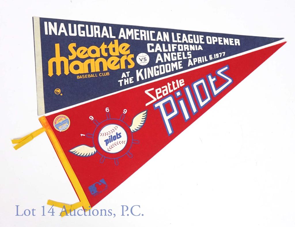 1969 Seattle Pilots & 1977 Mariners Pennant Flags (1 of 7)