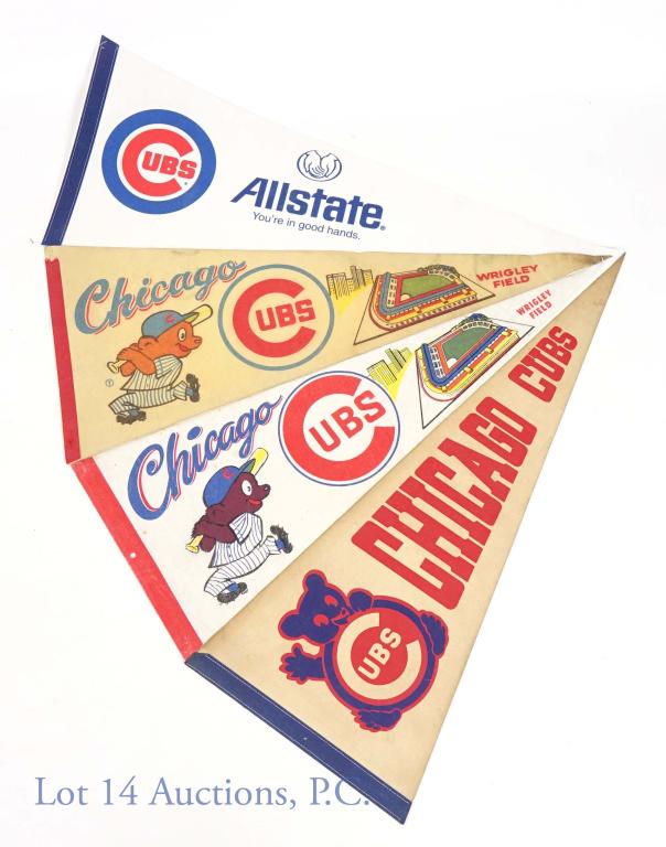 1950s-1960s Chicago Cubs Pennant Flags (4) (1 of 6)